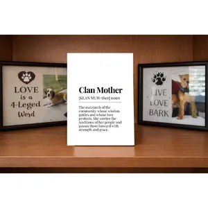 Clan Mother Definition Decor Plaque, 4x6 Gift-Ready MDF Plaque with Box, Pl8crafted