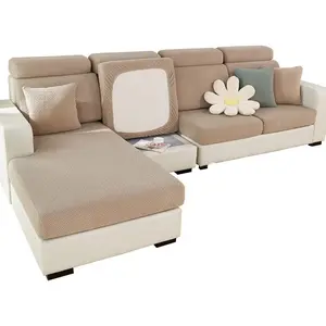 2025 New Wear-Resistant Sofa Cover, Stretch Couch Cushion Slipcovers, Anti-Slip L Shape Sofa Covers, Chaise Sofa Slipcover (Weave Camel,Large Single Seat Cover)