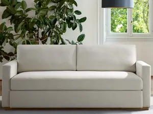 CHERS 76.8" Upholstered Bench Seat Sofa – Wood Loveseat with Track Arms and Cushion Back, 2-Seater Boucle Couch for Small Living Room, Bedroom, Office