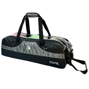 Pyramid Path Slim Triple Tote Roller Bowling Bag (Black/Silver)
