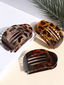 3pcs Women Flat Hair Clips, Hair Claws Set, Suitable For Medium-Thick Hair, Tortoise Shell/Flat Alligator Clips, Sturdy Grip, Comfortable Curved Design, Suitable For Driving, Yoga, All Hair Types, Casual Claw Clips Hair Claws Hair Barrettes
