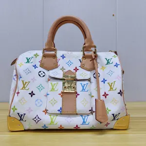Pre-owned Louis Vuitton canvas Shoulder Bags Speedy 30 Monogram white Multicolore by Takashi Murakami 【BF 12Z】XP02171
