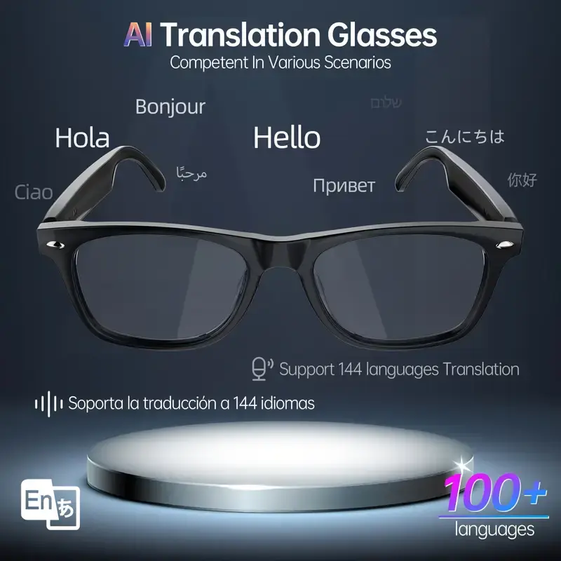 AI Translation Glasses | Real-Time 144 Languages Translator Smart Glasses for Business Meetings