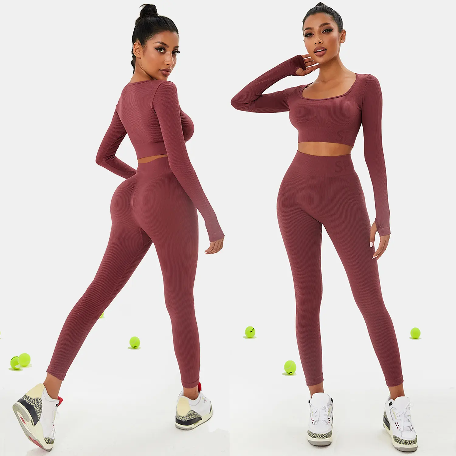 Long sleeve Wine red