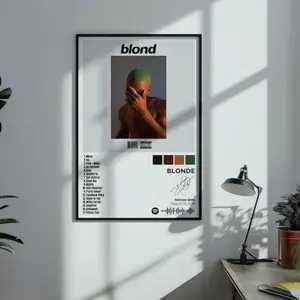 (No Frame) Blonde by Frank Ocean Album Art Poster Wall Art RB Music Decor for Fans & Gifts Album Artwork Music Poster