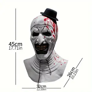 1pc Latex Halloween Party Horror Clown Cosplay Mask for Weird Stuff, Unusual Item, Decor, Atmosphere Making Props, Stage Prop, Events Supplies