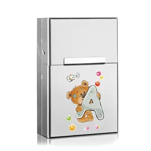 Portable Metal Cigarette Case, Dustproof & Durable Design, Large Capacity Organizer, Travel Essential Accessory, 26 Letter Patterns Available