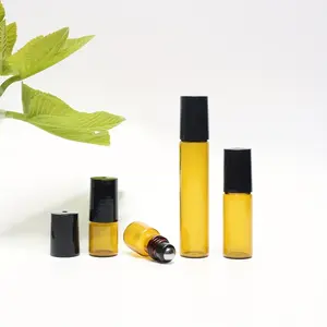 50pcs Tea Color Essential Oil Bottles, Roller Ball Dispenser Containers, Travel Dispenser Bottle, Includes Funnel, Dropper, Bottle Opener Accessories