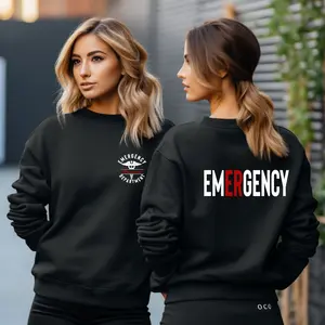 Custom ER Sweatshirt, Emergency Department Shirt, ED Sweater, Personalized ER Nurse Hoodie, Emergency Room Tech Gift, Er Nurse Valentine's Cotton Menswear