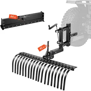 VEVOR 50 in Lanscape Rock Rake, 3-Point Tow Behind Landscape Rake with 17 Steel Tines, Fit Category 1 Tractors, Angle Adjustable, Heavy Duty Lawn Dethatcher Rake for Grass Branch DebrisVEVOR Super Brand Day