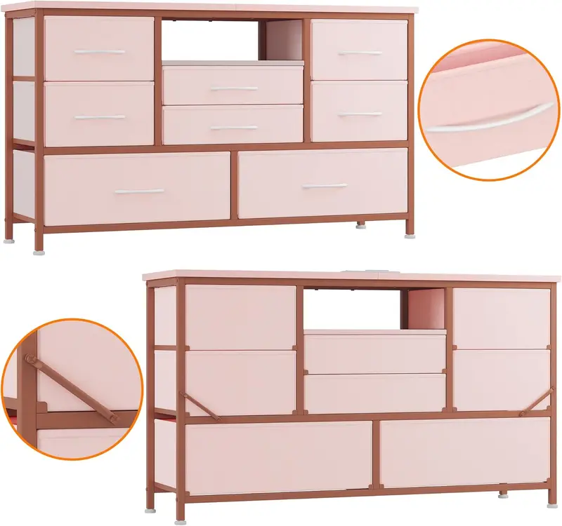 open lace back dress Pink Laminate Dresser – Rehaus