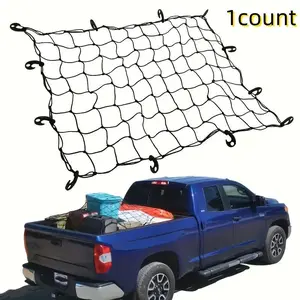 Thick Latex Car Roof Rack Net, Elastic Mesh with Polyester Outer Layer, 2x Pull Force, Includes 12 Plastic Hook Accessories