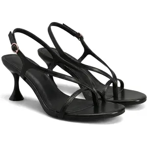 Coutgo Women's Slingback Kitten Heels Footwear - Open Toe Thong Sandals with Ankle Strap, Rubber Sole, Summer Dress Heels for Women
