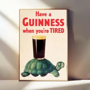 Guinness Vintage Ad Poster: Custom Art Print for Home Decor & Bar - Unique Wall Art Gift