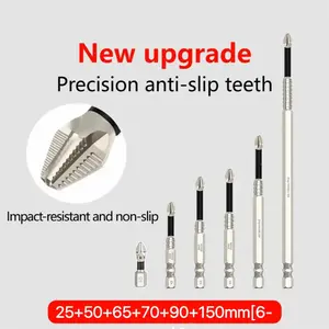 K5 Series 6-Pack Shockproof Anti-Slip Bits, Impact Driver Bit Kit, Titanium Alloy Shock-Resistant Non-Slip Cross Tip Bits, Ultra Hard Strong Magnetic Drill & Screwdriver Bits