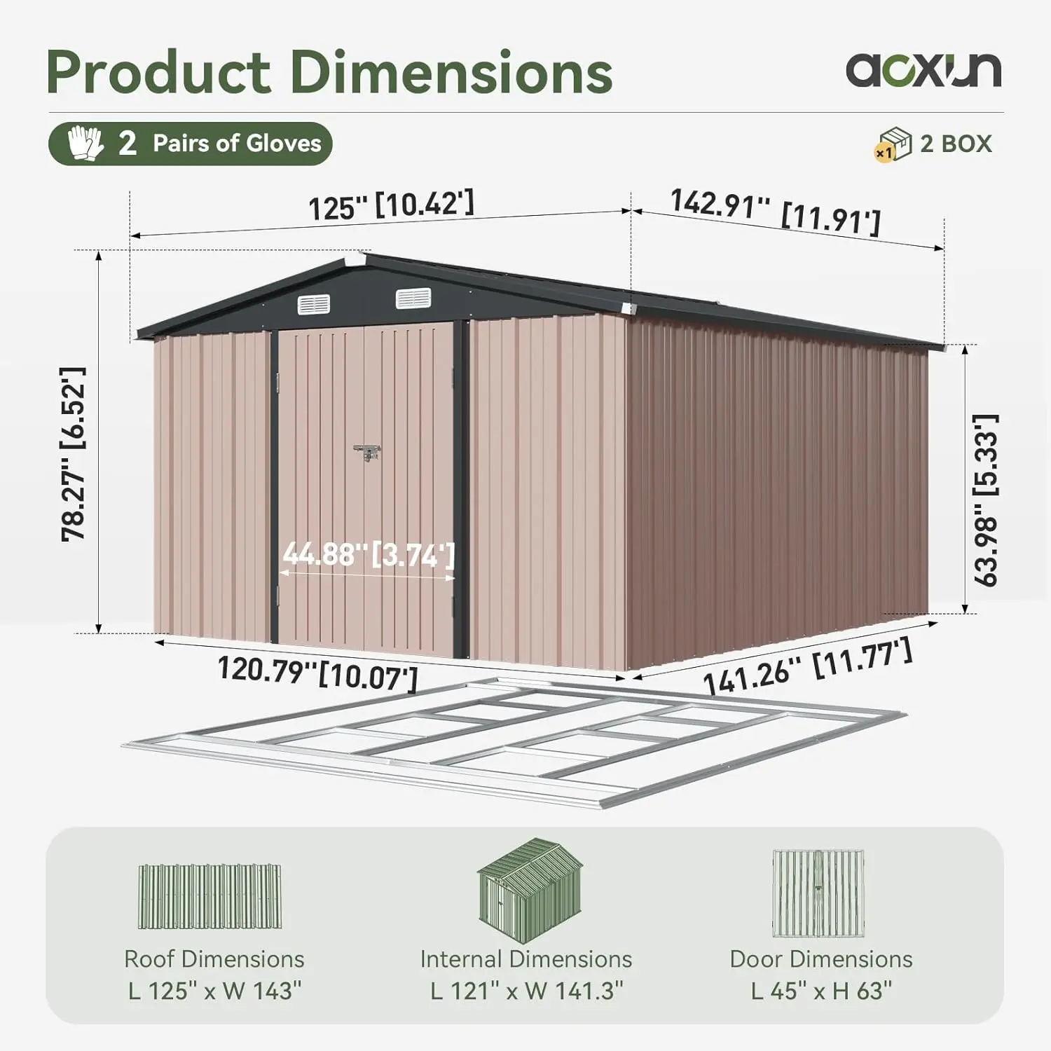 10‘x12‘ FT/Base/Brown