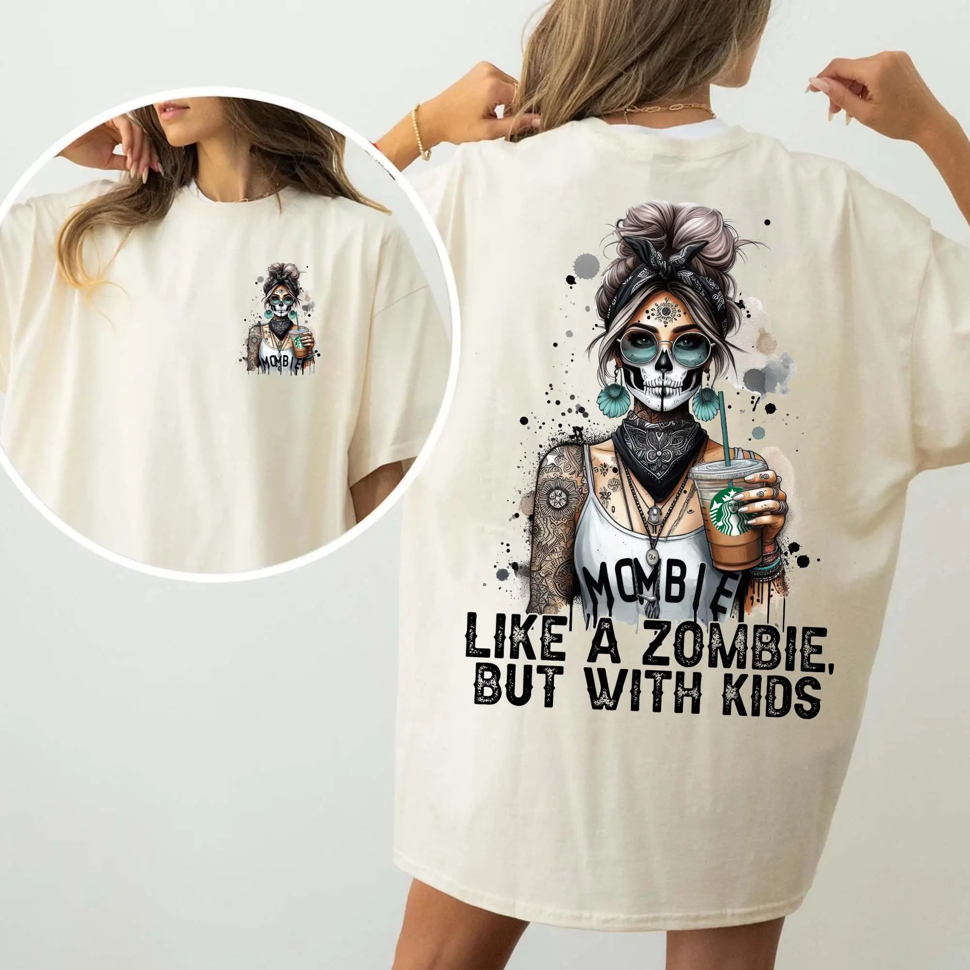 Mombie Halloween T-shirt, Cute Skeleton Mombie T-shirt, Funny Halloween Tee, Zombie Mom T-shirt, Zombie Mom Halloween Shirt