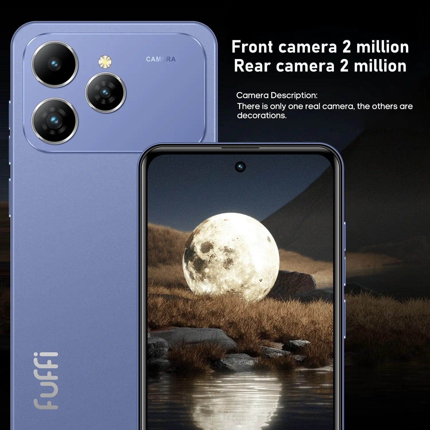 Fuffi Smart Unlock Mobile Phone with 6.56-inch Display, 3GB RAM +