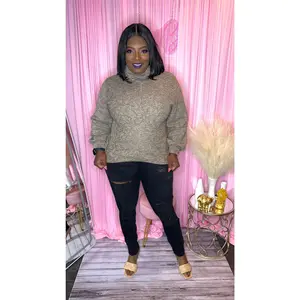 Mocha Turtleneck Sweatshirt