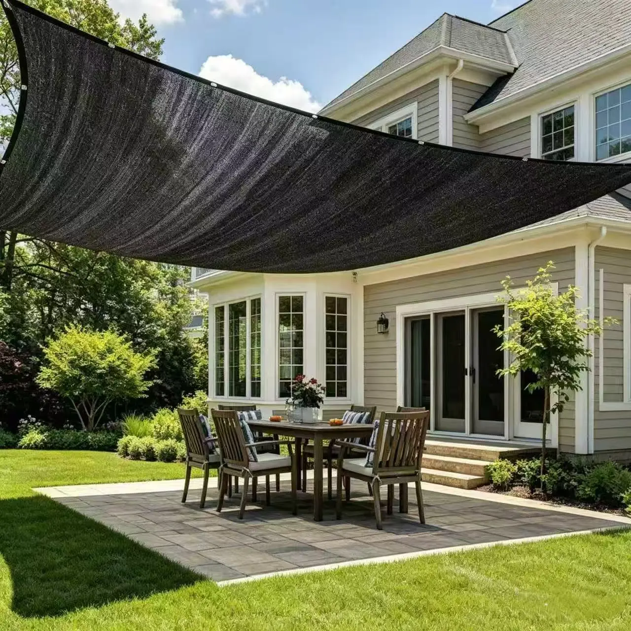 Multi-functional outdoor shading and sun protection net, with dimensions of 10ft × 13ft. Thickened version equipped with fixed edge devices, suitable for greenhouses, barns, gardens and courtyards.