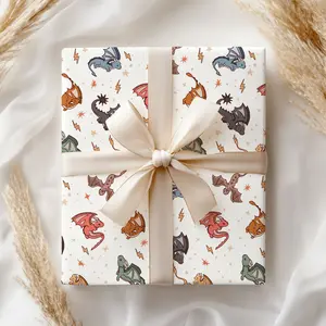 Fourth Wing Wrapping Paper, Dragon Pattern Gift Wrap, Book Merch Christmas Wrap, Festive Present Packaging, Unique Design