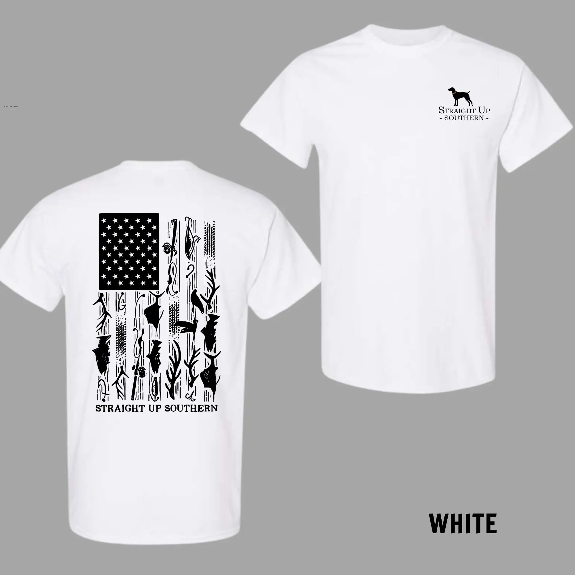 Hunt Fish Flag T-Shirt - Summer Wear, Unisex Short Sleeve Crew Neck T-Shirt, Casual Comfortable For Summer