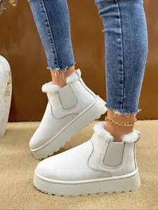 Women's High Waterproof Chelsea Boots, Winter Snow Boots with Thick Sole, Casual Fashion Footwear for Cold Weather