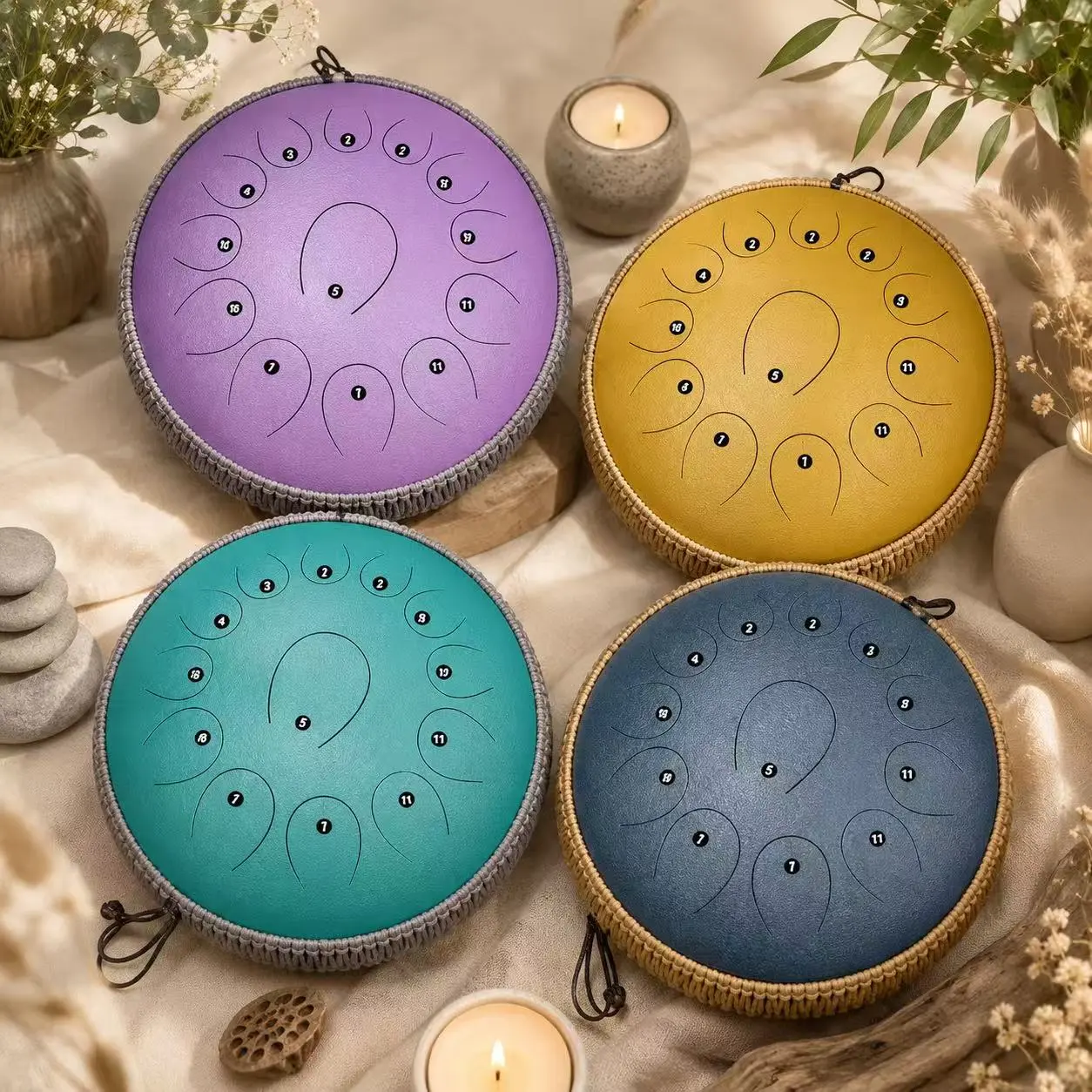 Steel Tongue Drum 14" 13 Notes | Meditation, Yoga & Relaxing Sound Gift