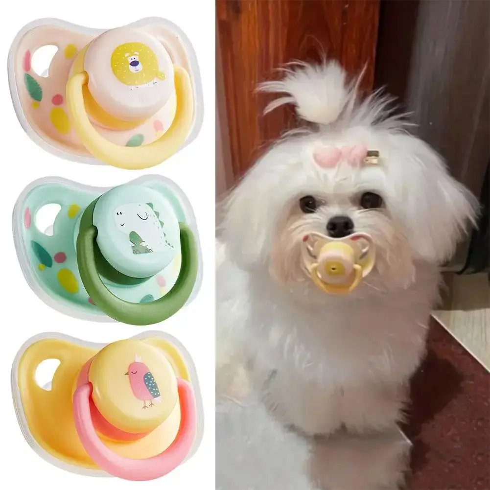Pet Calming Pacifier - Soft Silicone Teeth Chew Toy for Dogs & Cats cute dog