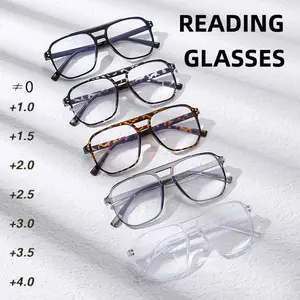 5 Pack Pilot Reading Glasses, Reading Eyeglasses, Unisex Square Frame, PC Lens, Ideal for Work & Daily Use, Perfect for Students, Women, Elderly