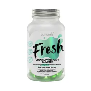 Sugar Free Chlorophyll + ACV Gummies - Internal Deodorant for Body Odor, Breath & Intimate Freshness - Vegan Detox