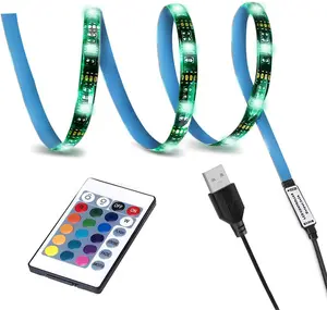 LED TV Backlight,SMY USB LED Strip Light,RGB MultiColour LED Light Strip Kit Waterproof IP65, 30LED with Wireless Remote Controller for TV/PC/Laptop Bias Lighting (3.28Ft)