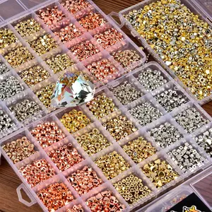 2 Box 3800 Pcs Spacer Beads for Bracelets Making 6mm Spacer Beads for Jewelry Making Earring Bracelets Necklace Earring Accessories DIY Handmade Craft (Three Metallic Colors)