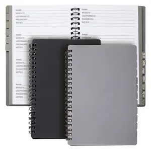 2-Pack Spiral Password Keeper Book with Alphabetical Tabs, Password Notebook for Internet and Computer Login, Username, Passwords for Home, Office