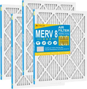 MIFLUS 20x25x1 MERV 8 Furnace Air Filters for HVAC Systems, 4-Pack Pleated Dust Defense Filters, Long-Lasting High Efficiency Design for Cleaner Indoor Air