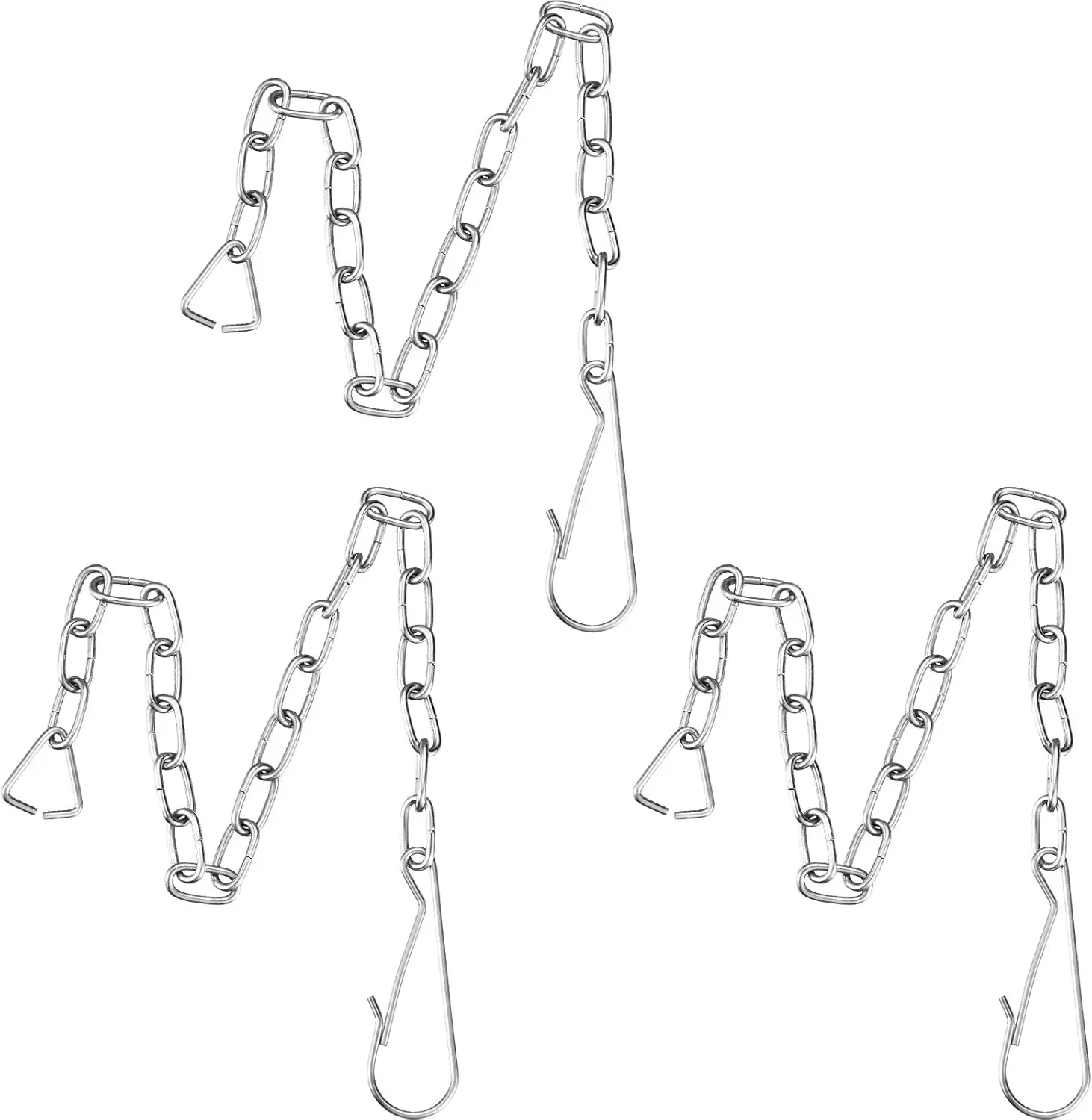 Toilet Handle Chain Stainless Steel Toilet Flapper Lift Chain Replacement Fits Most Flappers(Silver,3 Pieces)