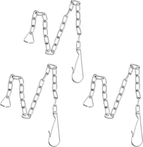 Toilet Handle Chain Stainless Steel Toilet Flapper Lift Chain Replacement Fits Most Flappers(Silver,3 Pieces)