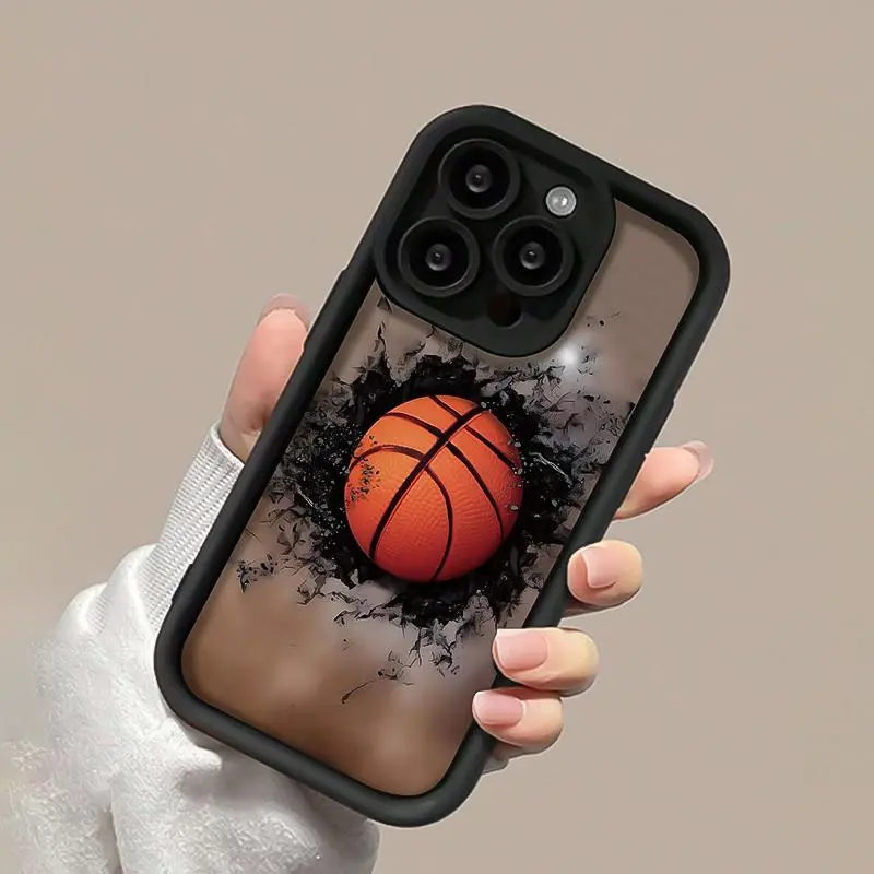 Basketball Pattern Phone Case, Anti-drop Cellphone Protective Case, Total Protective Shockproof Mobile Phone Cover for iPhone, Casing