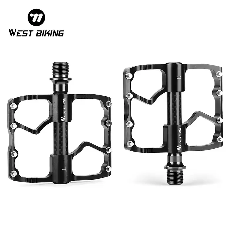 WEST BIKING Bicycle Pedal. Lightweight 3 Bearings Aluminum Alloy Bike Pedal, Durable Cr-Mo Axle Core Ultra Smooth Widen Anti-slip Bicycle Pedal Mtb Pedals