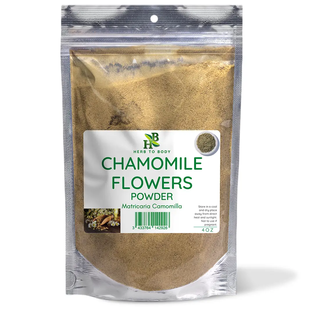 Chamomile Flowers Powder - 4 oz (113 G) & 1 lb (454 g) | Natural Herbal Supplement for Natural Health & Nutrition Support | Herb To Body