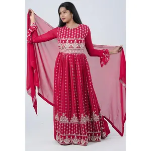 Divine Embroidered Real Georgette Kurti Top by JCS Fashions