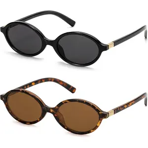 Retro oval sunglasses for women, 90s vintage style, Y2K, with a modern design