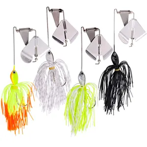 Sougayilang 4Pcs Fishing Lures Buzzbait Spinnerbait Jigs Lure for Bass Pike Fishing fish  hooks artificial fishing fishing  kayak minnows Trout Rod