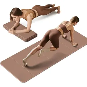 Foldable Fitness Yoga Mat| 2/5" (10MM) Extra Thick| SGS Certified Non-Slip TPE| 75x26" Extra Long-Wide| Portable & Easy Store| for Yoga, Pilates, Home Gym & Full-Body Workouts
