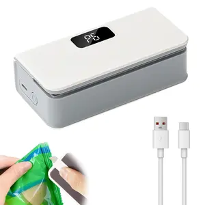 Rechargeable Mini Bag Sealer & Cutter, 2-in-1 USB-C Handheld Heat Sealer with Magnet, 6 Temp Levels & LED Display for Food Storage Bags