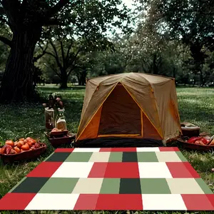 Irregular Plaid Pattern Picnic Mat, Foldable Lightweight Picnic Blanket, Portable Picnic Mat for Outdoor Camping, Backyard, Picnic