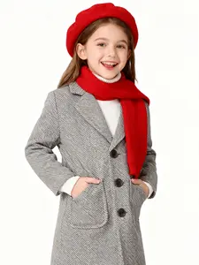 【 LUOBOKIDS 】 Children's woolen coat for autumn and winter, suitable for children with a height of 90-160cm, Western college style coat, winter warm jacket, Casual Coat