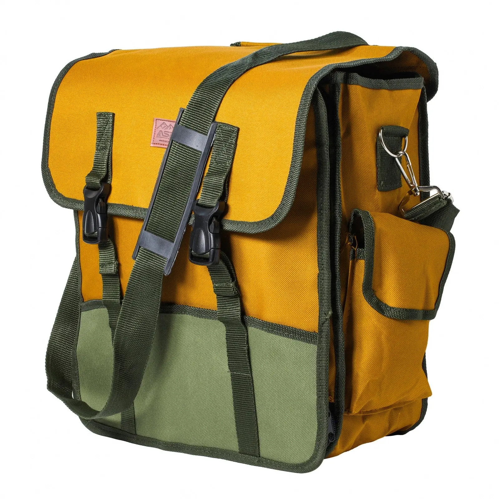 ASR Outdoor 13-Pocket Musette Shoulder Tool Bag, Adjustable, with Built-In Pin Point Metal Detector Loop, Large Main Compartment for Rock Hounding, Holds All Metal Detecting Gear