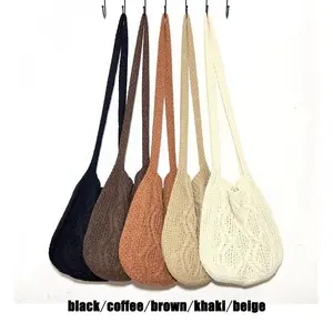 Tote Bag for Women Knitted Shoulder Bags Aesthetic Crocheted Bags Purse Fairy Grunge Hobo Bag Crochet Crossbody Bag