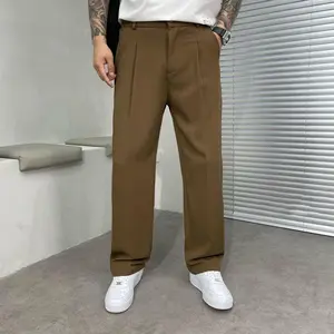 Summer Thin Men's Ice Silk Loose Casual Pants - Micro Elastic Cotton Blend - White Gray Black Brown Dark Green Sizes M to 4XL